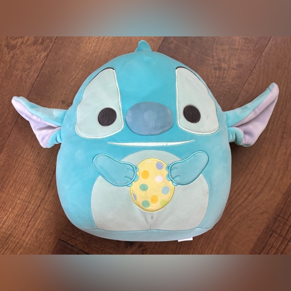 Disneys squishmallow stitch stuffed animal plush with Easter egg  10”